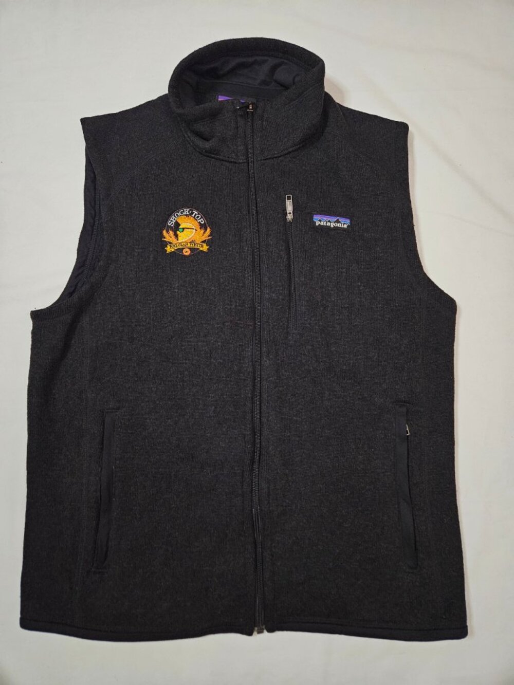 Patagonia Better Sweater Vest Black Medium Shiner Brewery Shocktop Branded 🍻🏔️